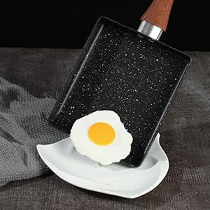 BEING CART Japanese Omelette Pan Nonstick Tamagoyaki Frying Pan | 7x6 Inch Square Egg Pan with Heat Resistant Handle | Small Rectangle Pan for Cooking, Rolled Eggs, Sandwiches and More (Blue) 3