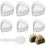 YXHZVON 6 Piezas Moldes Triangulares para Sushi Onigiri, DIY Molde Transparente para Bolas de Arroz, Antiadherente Moldes para Sushi , Juego con 1 Cuchara para Sushi, Onigiri (3 Grandes y 3 Pequeños)