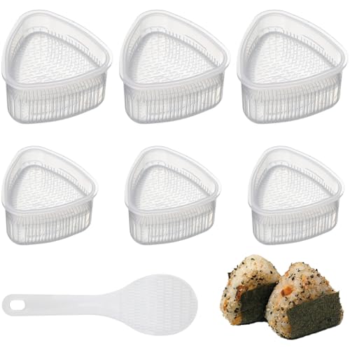 Yxhzvon 6 Piezas Moldes Triangulares Para Sushi Onigiri, Diy Molde Transparente Para Bolas De Arroz, Antiadherente Moldes Para Sushi , Juego Con 1 Cuchara Para Sushi, Onigiri 3 Grandes Y 3 Pequeños