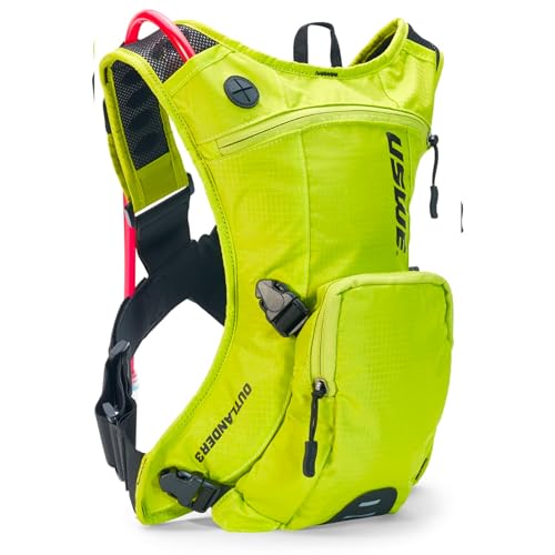 USWE Outlander Hydration Pack, Hydration Backpack with Water Bladder Included - Backpack for Cycling, MTB, Trail Running & More (3L, Yellow)