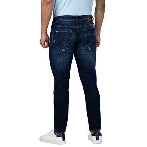 Image of Spykar Men's Kano Slim Fit Mid-Rise Jeans (Ankle Length)