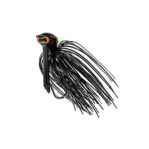 Z-man CEFL38-05 Crosseyez Flipping Jig, Size 4 0 Hook, 3 8 oz, Hot Black, Package of 1