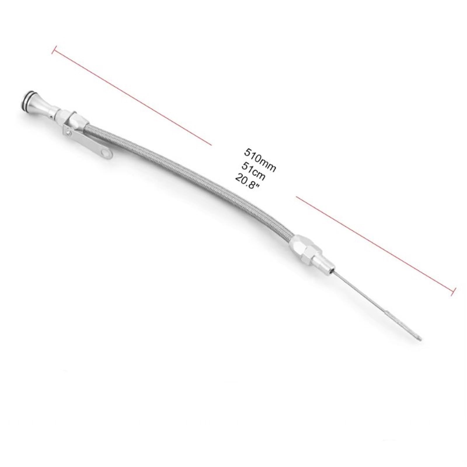 Asta di Livello dell'olio Motore per Chevy per 20 8 Pollici 51 cm Asta di Misura del Fluido del Livello dell'olio Motore Universale Flessibile per Coppa dell'olio
