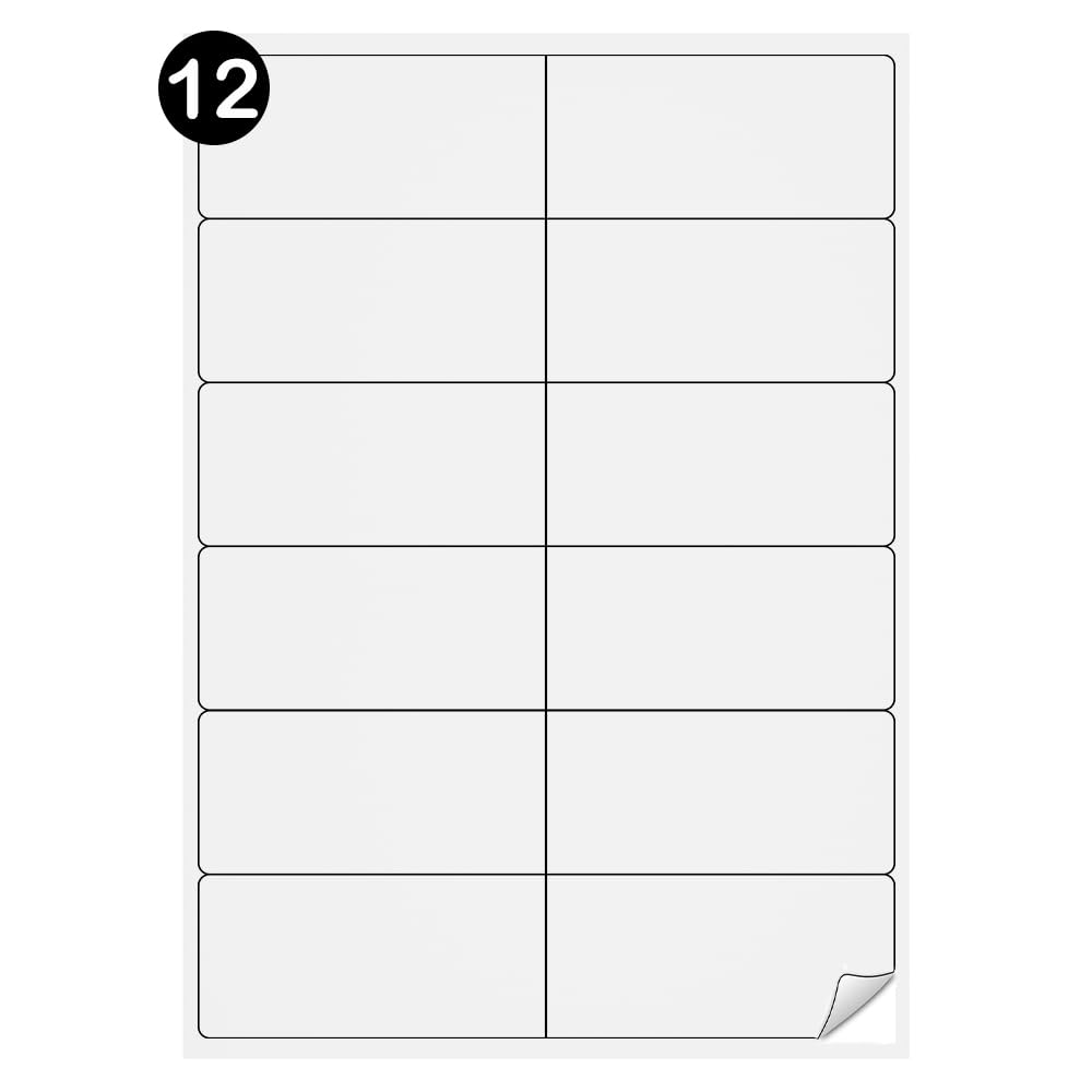 ASPIRE UK Self-Adhesive Address Labels - 500 Sheets (12 Label Per A4 Sheet 6000 Total Labels) | Inject & Laser Printer Compatile | White Mailing & Shipping Stickers
