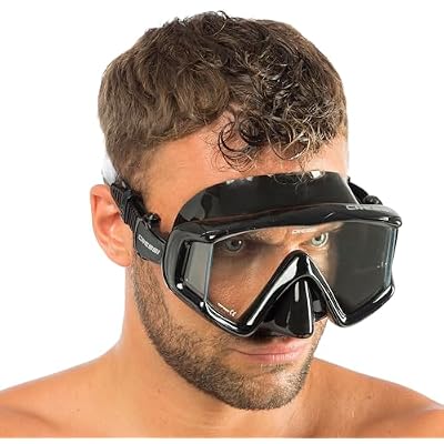 Cressi Panoramic Wide View Mask & Dry Snorkel Kit for Snorkeling, Scuba Diving - Pano 3 & Supernova Dry: Designed in Italy