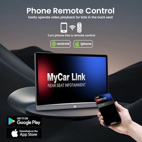 WONNIE 13.3 Inch 4K Android 11.0 Car TV Player, 32G ROM Multifunction Car Headrest Monitor TV for Back Seat, 5G WiFi Car TV Support Bluetooth/USB/HDMI in+Out/FM/Mirror Link Video Player - Image 6