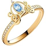 ZURWTCH Princess Ring Fit Women Fashion Gifts 925 Sterling Silver DIY Jewelry (Cinderella's Carriage Ring number 9)