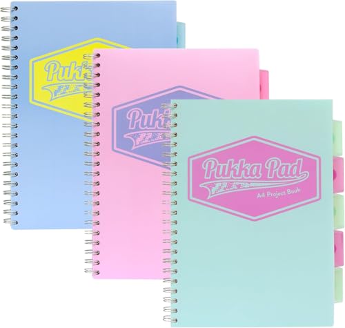 Cahiers pastel A4 Pukka Pad PP18630 pour un classement propre sans ratures