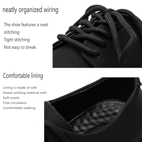 Men's Fashion Retro Round Toe Thick Bottom Casual Oxford Shoes Comfortable Non-Slip Soft Sole Work Office Business Formal Shoes3