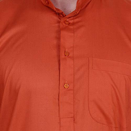 Maple Clothing Men's Cotton Long Kurta Solid Color Indian Traditional Clothes4