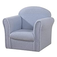 AFBKSS&BB Children Sofa, Kids Armrest Chair, Sturdy Wood Construction Kids Sofa Furniture, Armchair Couch for Preschool Children, Lightweight Toddler Sofa Chair, Teddy Velvet (Blue)