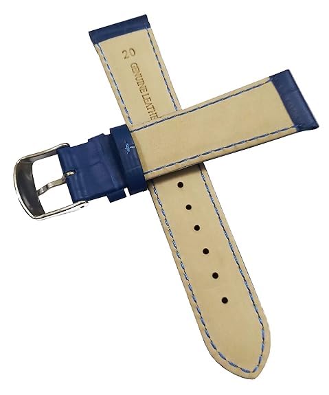 Image of 18mm 20mm 22mm 24mm 26mm 28mm 30mm 32mm Genuine Leather Black Brown Light Brown Blue Silver Rose Yellow Golden Silver Buckle Clasp Watch Band Strap for Men and Women
