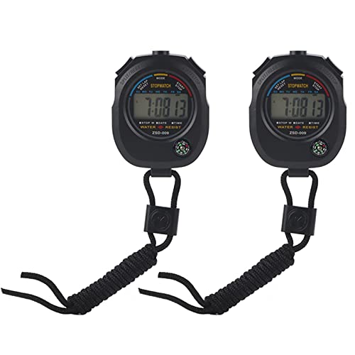 CHICIRIS 2 PCS Stopwatch TimerStopwatch TimerDigital LCD Timer Multifunctional Handheld Electronic Digital Stop Watch TimerScoreboards & Timers-Jeux De Timing
