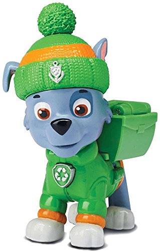 Paw Patrol Snow Rescue – Rocky with Transforming Pup Pack and Badge