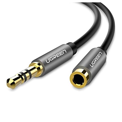 UGREEN Headphone Extension Cable 3.5mm Extension Gold Plated Aux Extension Cable Audio Stereo Jack Male to Female TRS Cord Extender Compatible with iPhone iPad Phones Tablets Media Players, 6.6FT
