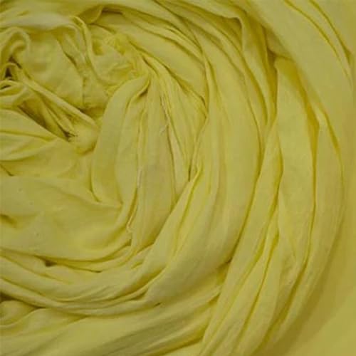 Image of 100% Pure Cotton Mulmul Fabric Material | Reusable Ultra Fine Mulmul Fabric | Lightweight Soft Smooth Piece Linning, Stole, Dupatta, Cushion Pillow Cover (Charlok Yellow, 2.5 Meters)