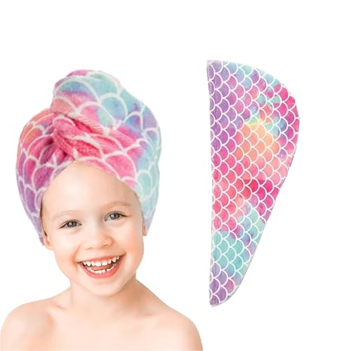 Bonnet de séchage en microfibre pour cheveux des enfants couleur jaune - 2
