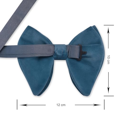 Image of GUSLESON Mens Solid Plaid Velvet Pre-tied Adjustable Bow Tie and Pocket Square Cufflink Set with Gift Box