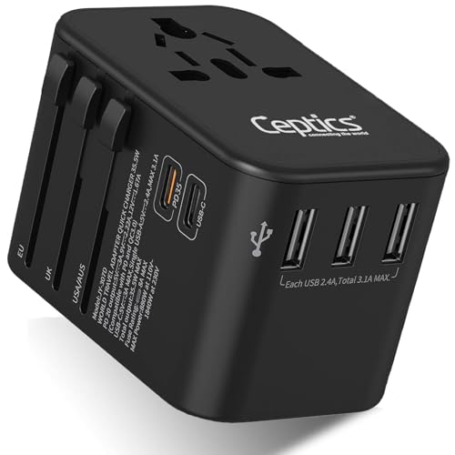 Ceptics Universal Charger Adapter, 35W 6 in 1 International Trave...
