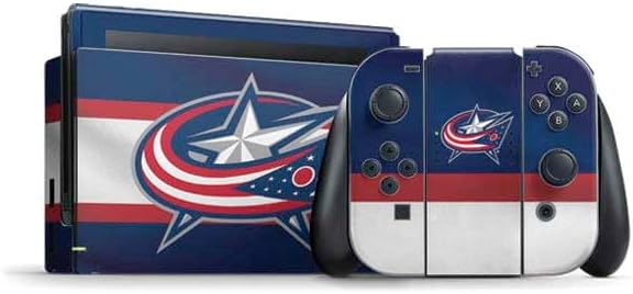 Skinit Decal Gaming Skin Compatible with Nintendo Switch Bundle - Officially Licensed NHL Columbus Blue Jackets Frozen Design