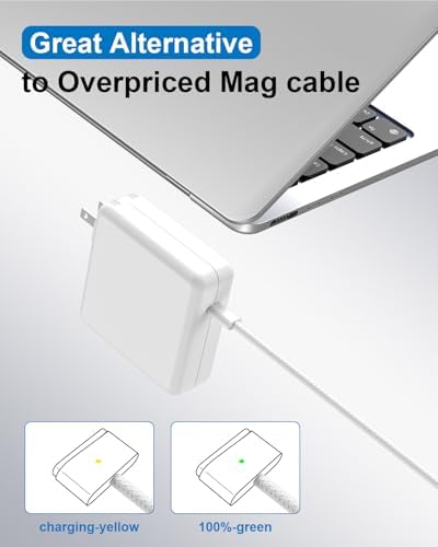 Mac Book Pro Charger - USB C to Magnetic 3 Charger for Mac pro 14-16inch 2021 2023 2024 2025 2026 M1 M2 M3 M4 M5, Mac Air 13-15inch 2022 2023 2024 2025 2026 M2 M3 M4 M5, Include 6.6ft Charge Cable - 4