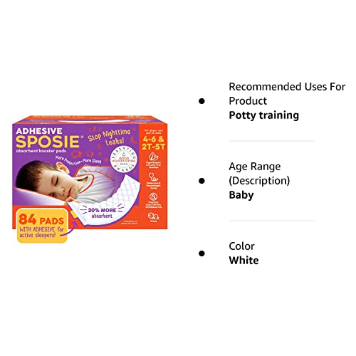 Sposie With Adhesive, Stop Overnight Diaper Leaks, Nighttime Protection For Heavy Wetters, Potty Training, And Active Sleepers, Fits Diaper Sizes 4-6 And Pull-Ons 2T-5T, 84 Ct For Boys And Girls #TOP7