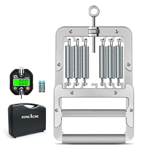 CoreAcme 2-in-1 Grip Strength Tester & Trainer - 150kg/330lb Digital Dynamometer with Adjustable Resistance Levels Backlit LCD Screen for Sports & Fitness