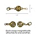 Magnetic Locking Jewelry Clasps for Necklace, Bracelet, and Anklet, Gold, Set of 4