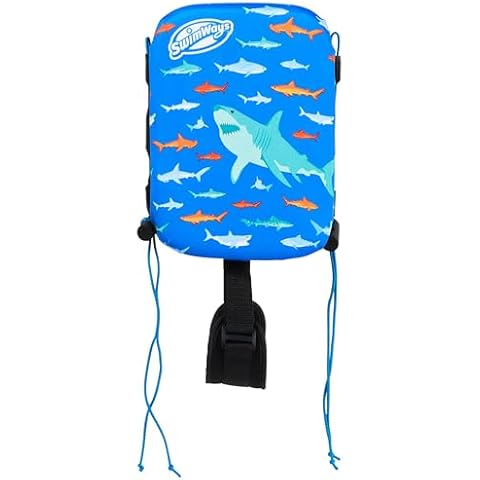 SwimWays Power Swimr Outdoor Pool Swim Vest for Kids, Medium, Shark Cover