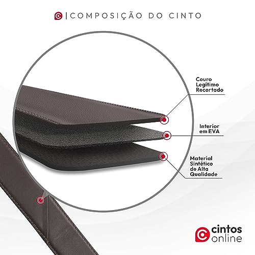 Cinto Masculino em Couro Social Basic 2 Kit 2 Cintos Preto e Marrom
