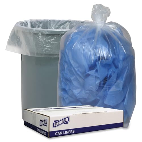Genuine Joe Clear Low Density 1.4mil Liners, 60 Gal (Pack of 100)