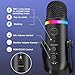 ZealSound USB Microphone for iPhone,Noise Cancellation Condenser mic with Touch Mute,Gain,Echo,Monitoring,RGB for iPad,PC,Podcast,Streaming,Twitch,YouTube,Discord,Computer,PS4,PS5,Mac,GamerWave K66