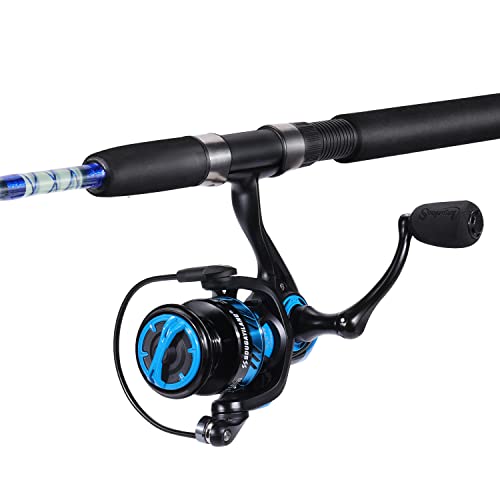 Sougayilang Catfish Fishing Rod and Reel Combo, 2-Piece Spinning Combo, Durable Graphite & Glass Blanks Fishing Pole for Crappie-Blue-6.9ft and 3000 Spinning Reel by Sougayilang - Used condition - Image 2