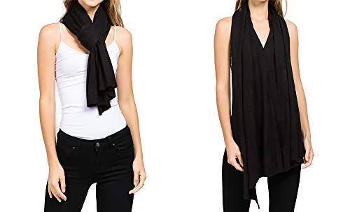 Image of Scarfand's Versatile V-Neck Boat Neck Cashmere Feel Poncho Sweater Bright Solid Colors