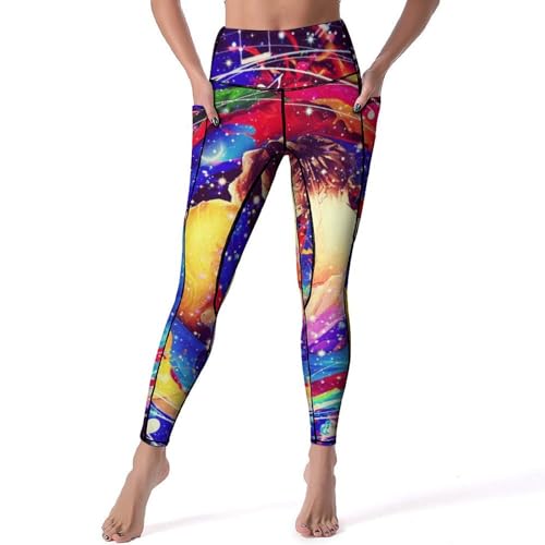 Legging sport taille haute gainant anti-frottement pour le yoga et le fitness en salle