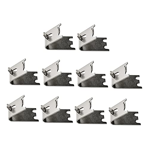 HOLIDYOYO 10 piezas Soportes para Estantes de Congelador Acero Inoxidable Clips Duraderos con Diseño de de Milano Curvada para Frigoríficos y Vitrinas Refrigeradas Fácil Instalación Segura