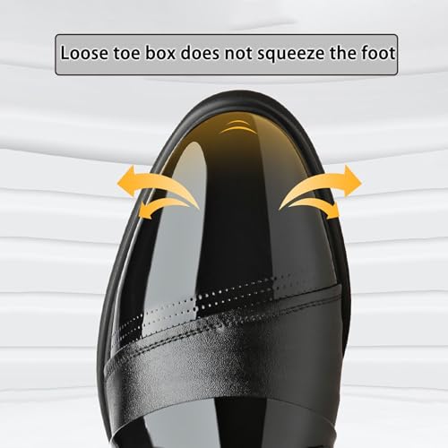 New Leather Shoes Men，Lace-up Low-top Patent Leather Triple-Joint Dress Shoes Leather Fashion Groom Wedding Leather Shoes3