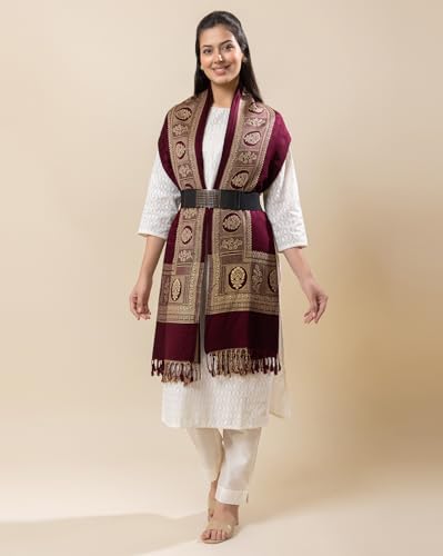 Image of Wrap me Warm Shawl for Women | Soft Viscose Acrylic Poly Wool Shawl - Warm & Lightweight Winter Wrap - Stylish Ethnic Stole for Women - 1010