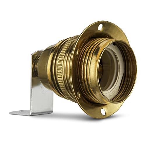 REV Ritter Holder E27 Metal with Brass Angle, Messing Poliert - Image 3