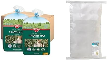 Kaytee All Natural Timothy Hay, 12 lb Forti-Diet Pro Health Guinea Pig Food, 25 lb Bundle