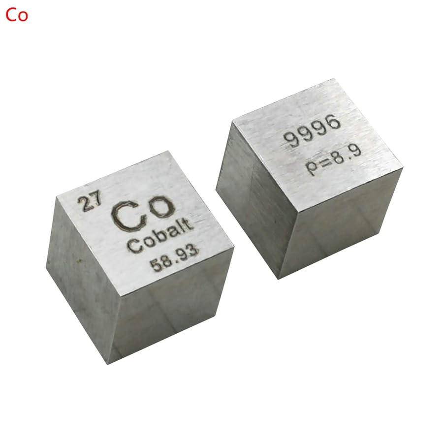 0.39 inch Metal Element Cubes Rare Elements Cube Square Physical Periodic Table Physical Collection Ornament Titanium Copper Silicon Tungsten (27 Co)