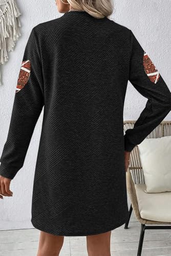 Image of OCSTRADE Womens Sweatshirt Dresses Crewneck Long Sleeve Textured Shift Dresses Trendy Girls 2025 Fall Pullover Tops