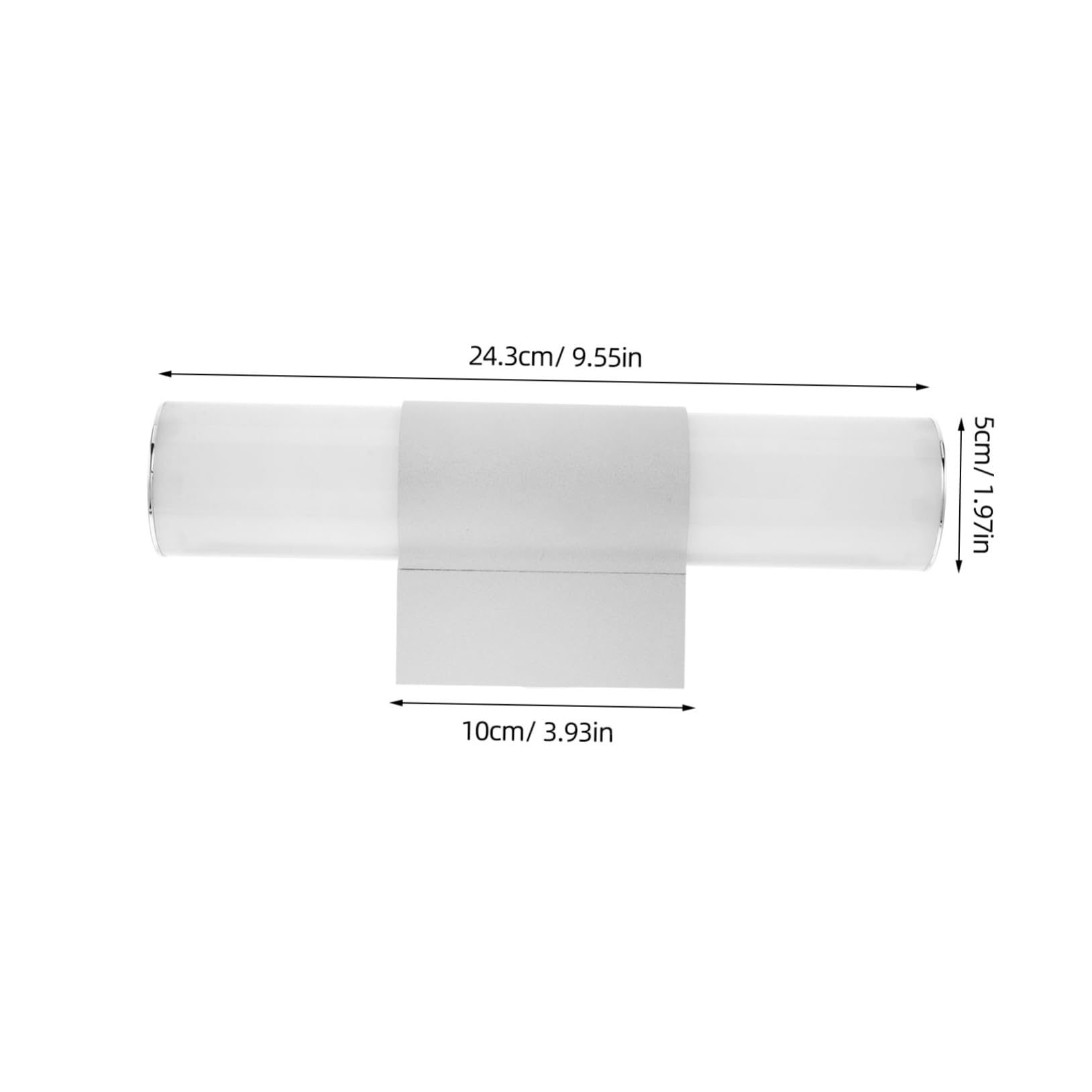 Hemobllo Lámpara de Pared LED para Baño Moderna 12w Luz Fría 25 Cm Hierro Vidrio Madera Ecológica Iluminación Interior para Espejo y Gabinete