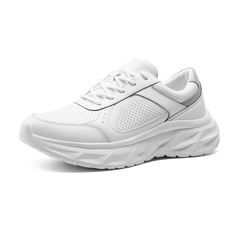 Men's Comfortable Leather Walking Shoes Running Tennis Athletic Gym Workout Cross Training Sneakers