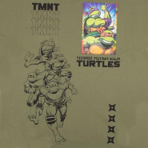 Image of Nickelodeon Teenage Mutant Ninja Turtles Boys T-Shirt & Shorts with Lenticular Image Changing Patch 2-Piece TMNT Set for Kids