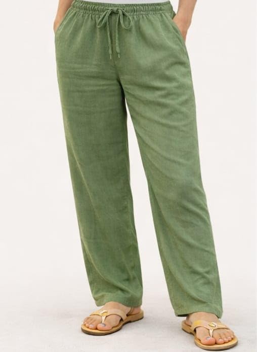 Image of Women Drawstring Waist Pants Casual Fit |Solid Pattern | Bottom Wear