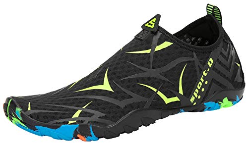 SAGUARO Escarpines Hombre Mujer Zapatos de Agua Ligeros Calzado Playa Transpirables Zapatillas Deportes Acuáticos para Surf Natación Piscina Vela Mares Rocas Río, Negro Cuervo, 41 EU