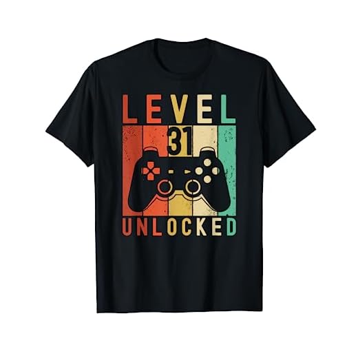 Nivel 31 Desbloqueado Gamer Videojuegos Juegos Hombres Cumpleaños 31 Camiseta