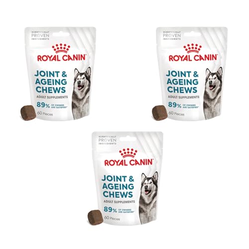ROYAL CANIN Joint & Ageing Chews | Confezione Tripla | 3 x 240 g | Snack per Cani Adulti di Tutte Le Taglie e Razze | Sacchetto richiudibile | Sviluppato con veterinari | con cozza Verde neozelandese