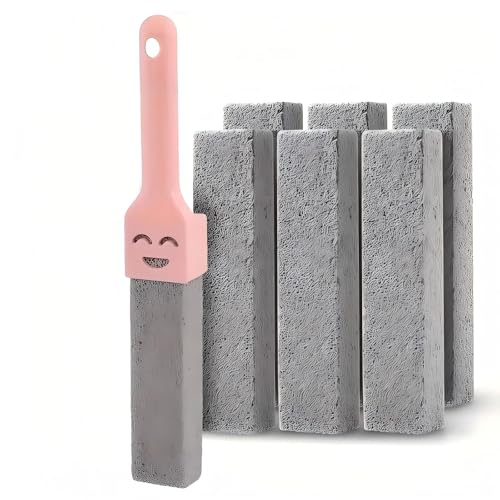 6 Pack Pumice Stone for Cleaning Pumie Scouring Stick with Handle Heavy Duty Toilet Pumice Stone for Toilet Hard Water Toilet Ring Remover for Toilet Pool Tile Sink and Bathroom